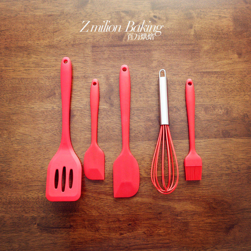 Home New Hand Made Cake Silicone Tool Cream Scraper Basil Kitchenware Package 5 Pieces Of Non-stick Pan Shovel