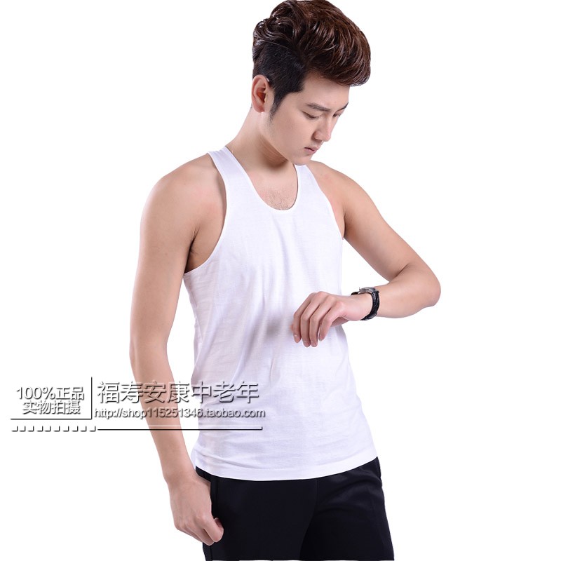 Mùa hè trung niên nam cotton sling áo vest trắng trung niên cotton lỏng áo mồ hôi cũ cha áo lót nam sát nách