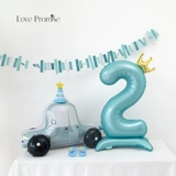 Синяя детская цифровая мультяшная словарная карточка для мальчиков, воздушный шар, 5 лет