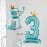 Синяя детская цифровая мультяшная словарная карточка для мальчиков, воздушный шар, 5 лет