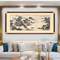 Purely handmade Suzhou embroidery 1--4 silk landscape new Chinese style Suzhou embroidery finished painting living room decoration sofa background wall