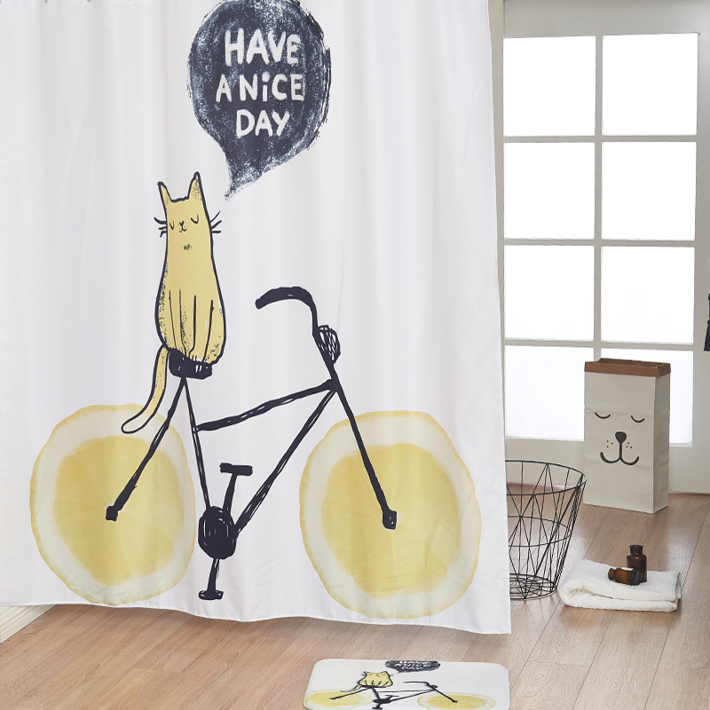 Sample spot clearance Shower curtain thickened waterproof and punch-free bathroom curtain partition hanging curtain anti-mildew bathroom