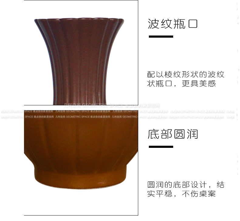 New Chinese style coffee ribbed carved porcelain vase household porch TV cabinet table decorations flower arranging furnishing articles