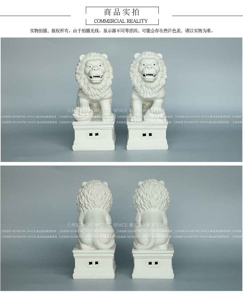 Jingdezhen white town curtilage the lion furnishing articles a Chinese sitting room porch study housewarming gift ceramic arts and crafts