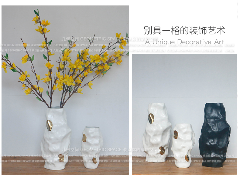 Scandinavian modernism plait wrinkle contracted household ceramic vase porch TV ark, creative flower, adornment is placed