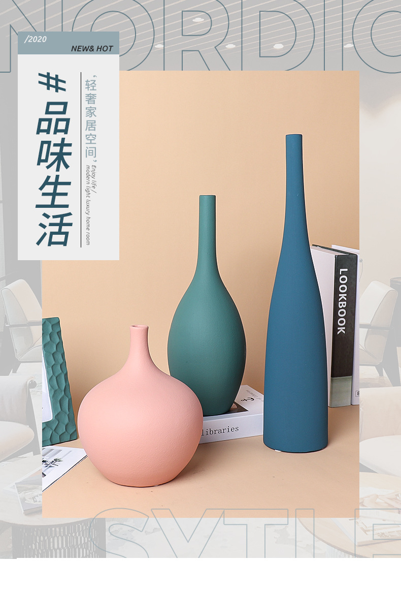 New Chinese style morandi small expressions using example room porch decoration of a home furnishing articles ceramic vases, creative arts and crafts