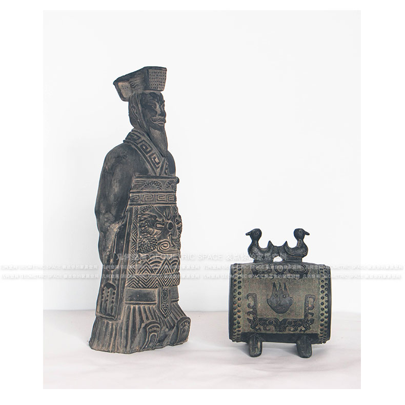 Qin shihuang terracotta figures furnishing articles furnishing articles antique collection of adornment of Chinese style bronze battle drum its art crafts