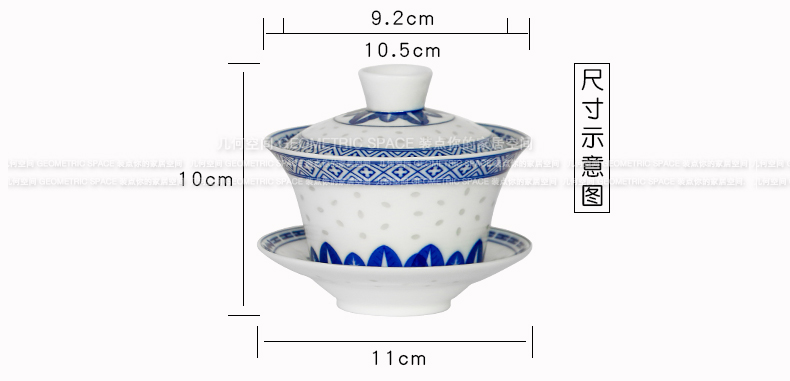 Restoring ancient ways of jingdezhen blue and white porcelain tureen only three cups of tea ware bowl kung fu hand grasp the teapot tea cups