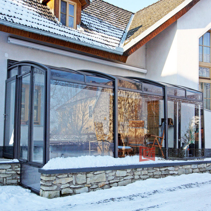 New mobile greenhouse Custom Prevention Breach Closure Balcony Garden folding telescopic balconies Chinese antique doors and windows