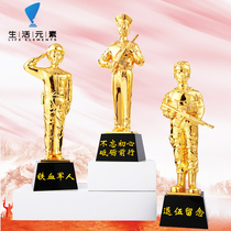 Metal trophy retired souvenir veteran souvenir veteran trophy send comrades crystal trophy medal custom trophy