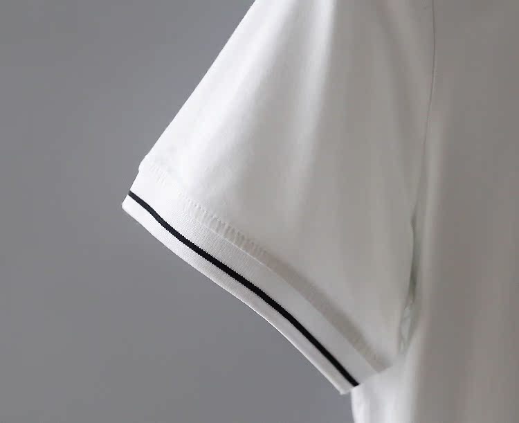 Màu trắng Kích thước lớn Lapel POLO áo sơ mi ngắn tay T thoải mái mềm mại + cotton nam mùa hè mới - Polo áo polo đen