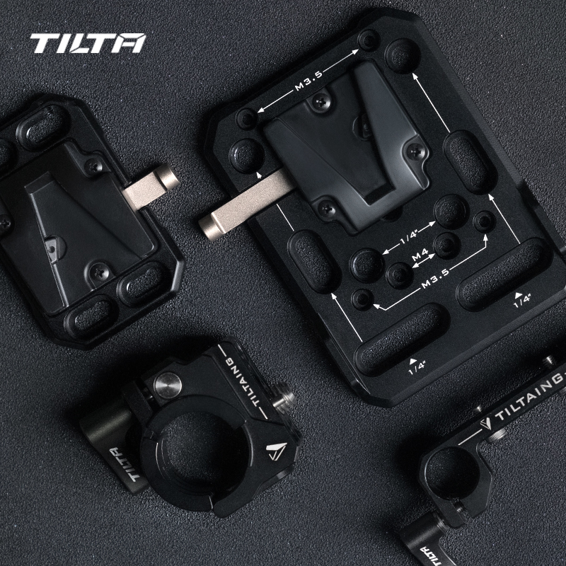 TILTA Iron head V-type connector Battery buckle plate V mouth battery hanging plate 25mm30mm pipe clip 15mm rail card piece