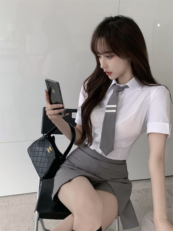 Foot Massage and Foot Bath Technician Work Clothes, Stylish Suit, New Sweet and Spicy Girl Waist-Cinching Shirt, Work Clothes, Age-Reducing Soft Skirt Foot Massage and Foot Bath Technician Work Clothes, Stylish Suit, New Sweet and Spicy Girl Waist-Cinching Shirt, Work Clothes, Age-Reducing Soft Skirt