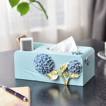 Creative European simple decoration tissue box Multi-function paper box remote control storage living room coffee table ornaments light luxury