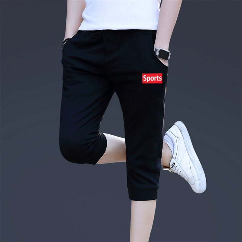 Quần cắt cạp quần thể thao nam hợp mốt quần short kín mít quần lửng nam giữa mùa hè mỏng bé trai quần 7 điểm giản dị - Quần short