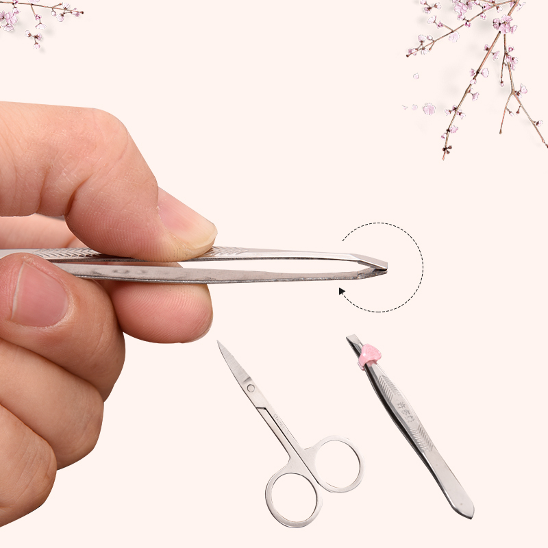 Korean beauty eyebrow scissors Stainless steel hair repair high quality eyebrow clip Beauty face skin makeup eye paste package