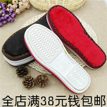 Winter home non-slip handmade wool rubber non-slip slippers Cotton shoes long hair drag suede scalper tendon sole