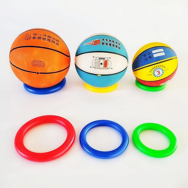 Basketball Base, Football Volleyball Holder, Display Stand for Kindergarten Size 5 and 7, Plastic Ring Holder