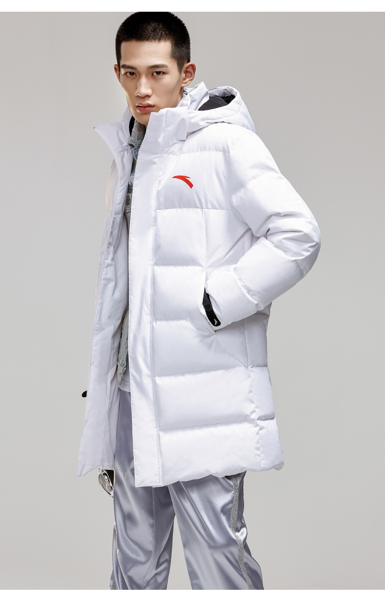 Anta down jacket nam 2018 thu đông mới áo khoác nam dài trùm đầu chống gió dày áo khoác thể thao ấm áp áo phao mũ lông