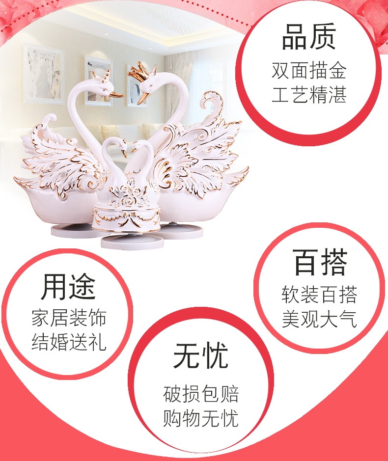 European furnishing articles sitting room romantic move ceramic swan wedding gift to send home decoration girlfriends wedding gift