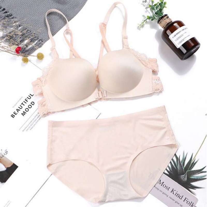 Non-trace sexy vẻ đẹp trở lại khóa ngực nhỏ tụ tập để điều chỉnh thép ringless áo ngực đồ lót áo ngực đơn mảnh bộ tùy chọn.