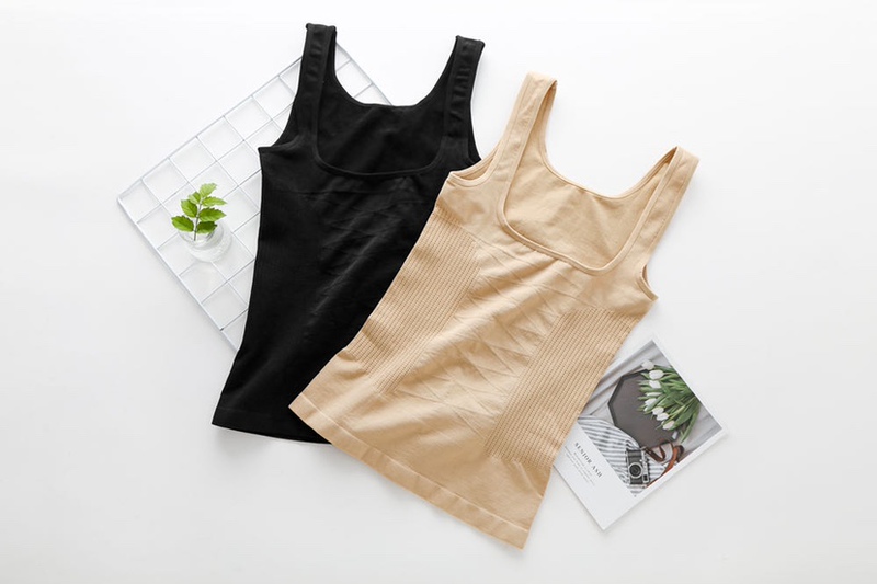 Plaid Body Shaping Tummy Control Waist Shaping Postpartum Tummy Control Clothing Seamless Vest Women's Body Shaping Breast Support Tummy Control Clothing