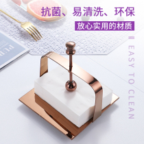 Western restaurant hotel napkin rack creative stainless steel square towel seat table paper tea restaurant vertical paper towel holder