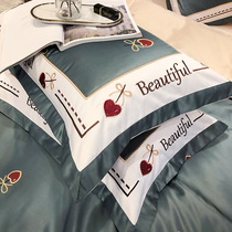 Princess section Four pieces of summer embroidered whole cotton quilts for summer silk skating silk naked bed linen pure cotton bed supplies