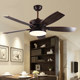 American fan light ceiling fan light restaurant home living room modern simple Nordic fan chandelier integrated fan light