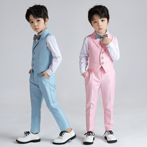 Boys suit suit fall waistcoat Three sets of boys Western-style Inron handsome childrens gown flower children play out
