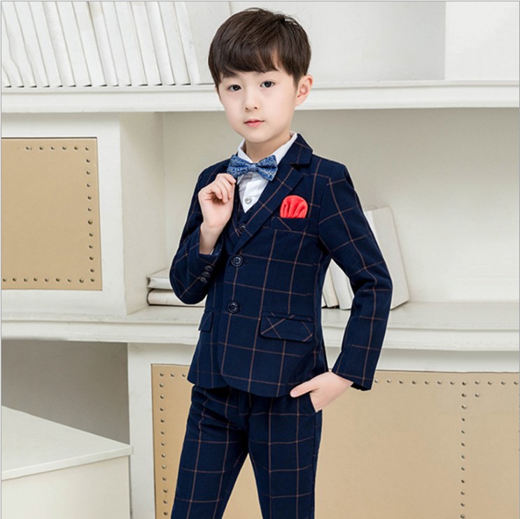 Children's Gown Boy Suit Vest Suit Little Host Piano Play Out Boy Flower Boy Great Boy West Suit