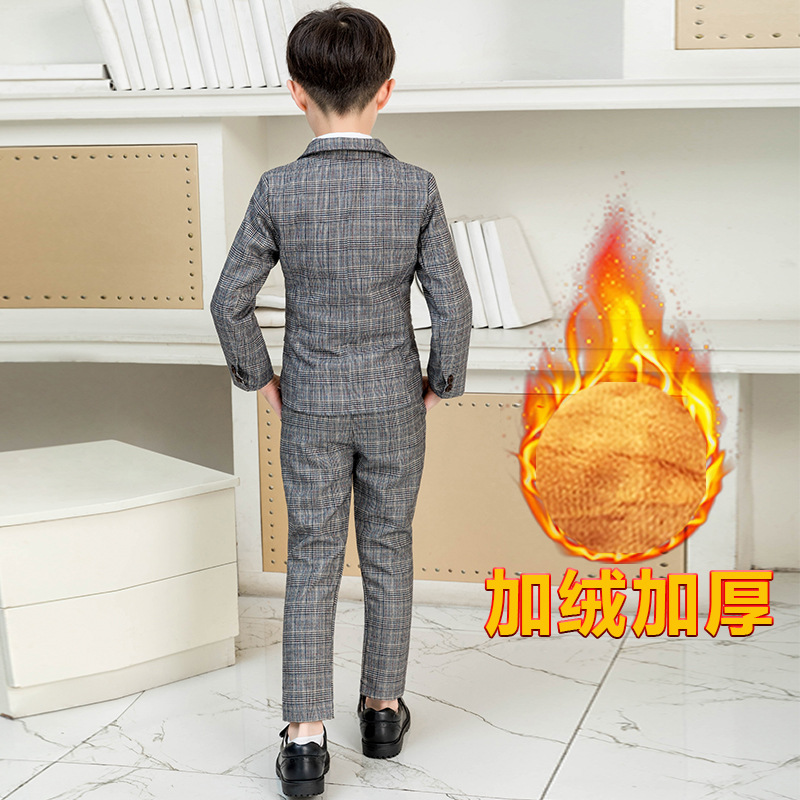 Váy bé trai Anh kẻ sọc 2 bộ đồ nhỏ 3 trẻ em 4 mùa hè 5 bộ đồ ba mảnh 6 mùa thu 7 tuổi bé trai hoa phù hợp với bé gái - Váy trẻ em quần áo cô dâu chú rể trẻ em