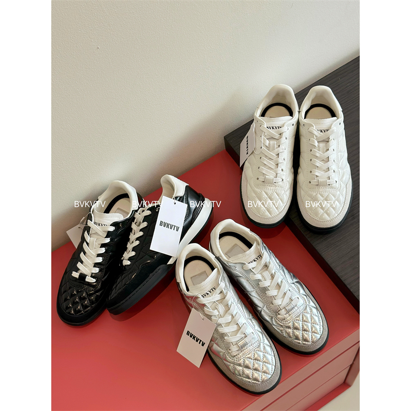 Bvkvtv Channel Order 25S New Diamond-Patterned Silver Casual Sneakers Women's Training Shoes Tennis Shoes Running Shoes Bvkvtv Channel Order 25S New Diamond-Patterned Silver Casual Sneakers Women's Training Shoes Tennis Shoes Running Shoes
