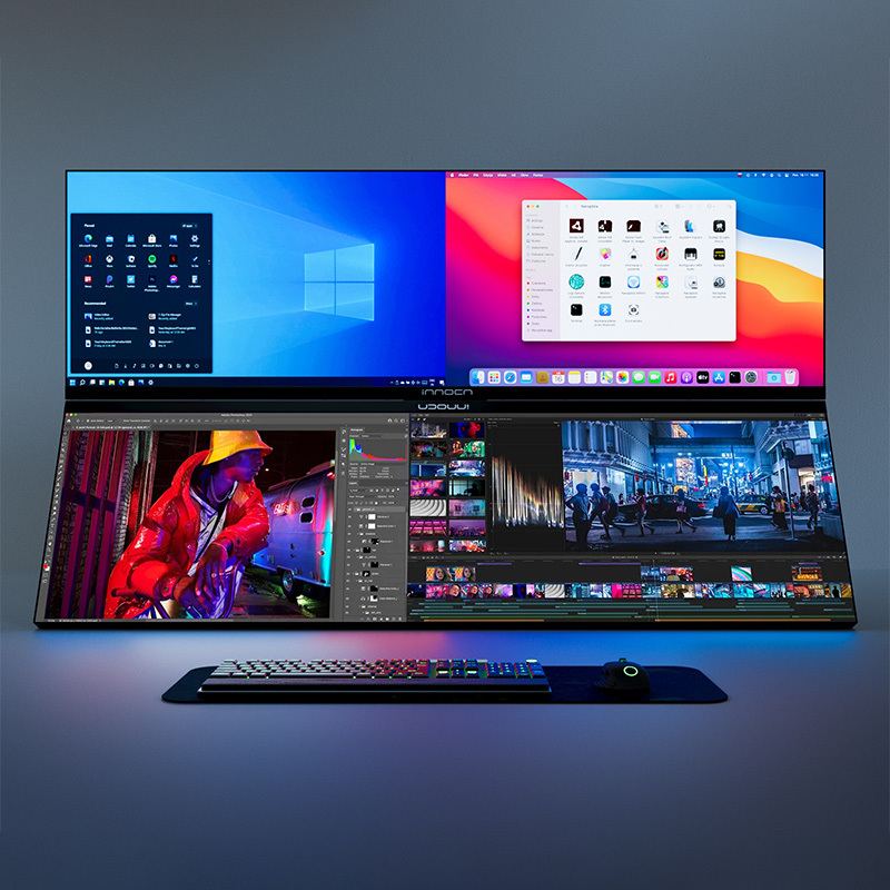 United Innovation Innocn 43.8inch Upper and Lower Screen Combo Design for Dual-Screen Trading with 44C1G