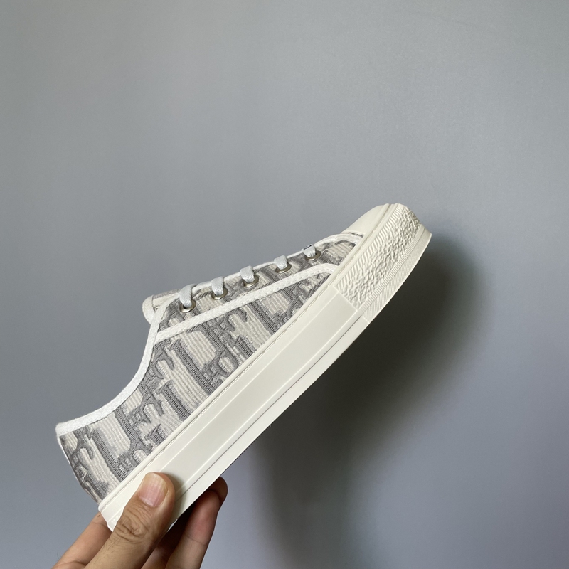 [Classic Model 3cm] Classic Monogram Flat Embroidered Canvas Shoes for Women, Casual Shoes, Low-Top Lace-Up Sneakers, Sports Shoes