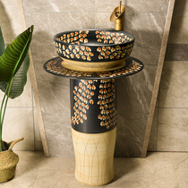 Ceramic column washbasin courtyard balcony outdoor integrated floor-to-ceiling toilet sink wash basin
