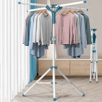 Tide East Tide West Four-pole drying rack floor folding indoor household balcony cool clothes shelf retractable quilt rack