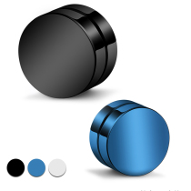 Titanium steel magnetic ear studs trendy men Korean version of earless ear clip barbell simple fashion earring black personality versatile female