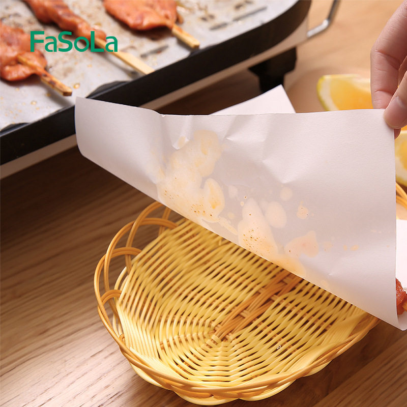 FaSoLa Kitchen Oil Blotting Paper for Fried Food BBQ Oil Filter Paper Tempura Frying Pad Paper Frying Oil Blotting Paper