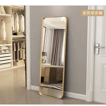 Iron design full-body dressing mirror clothing store Square home bedroom living room Nordic metal mirror floor fitting mirror