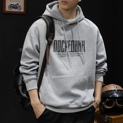 Autumn and Winter Japanese Style Trendy Brand Heavyweight 480g Hooded Sweatshirt for Men, Loose Casual Sports Jacket with Fleece Lining and Thickened