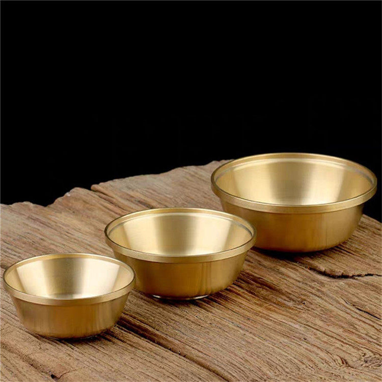 SHORT FOOT PURE COPPER WATER SUPPLY BOWL WATER SUPPLY CUP BRASS FOR CUP WATER PURIFICATION CUP BUDDHIST SUPPLIES DIAMETER 5-10 CM