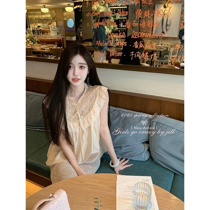 Jill's Big Sister Cute Minimalist Shirt Lace Tank Top