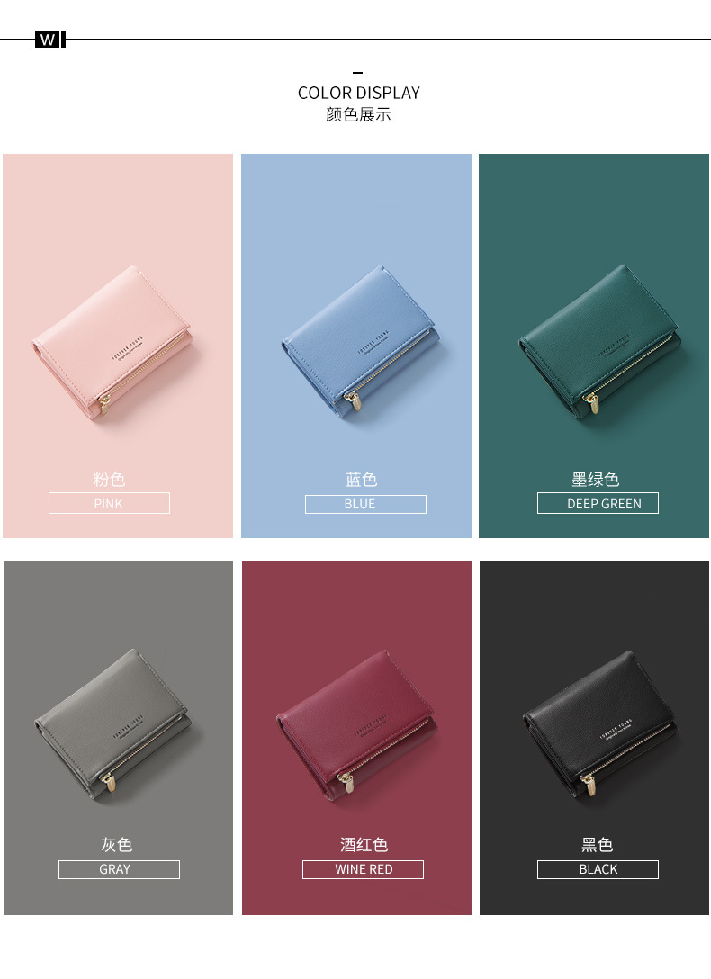 Ví nữ 2018 mới ngắn dễ thương ví mini zip xu sinh viên Phiên bản tiếng Hàn in ví nhỏ tươi - Ví tiền ví camelia