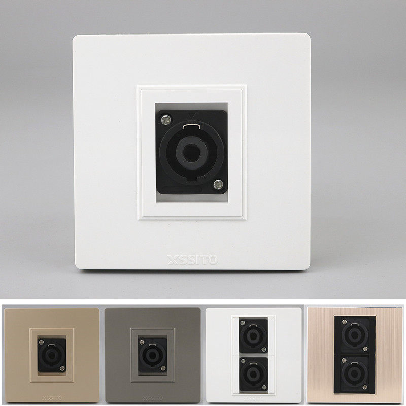 Type 86 assembly panel stage audio high power socket large four-core return listening speaker aviation ohm head 4P socket