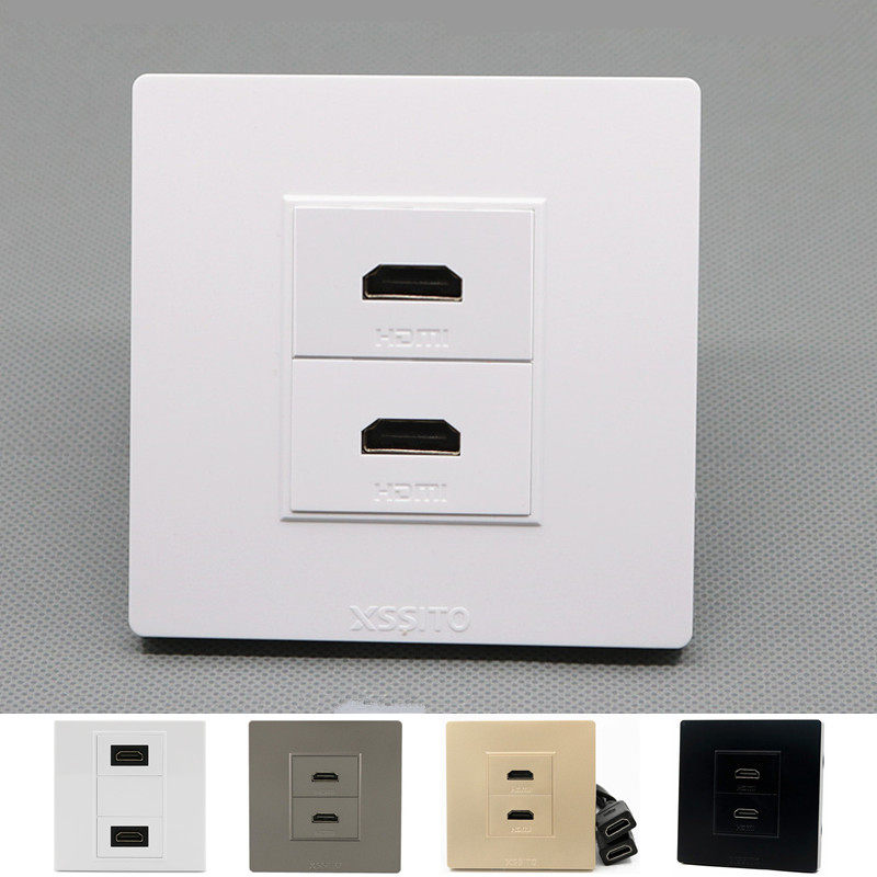 Welding-free high-definition HDMI socket panel wall 86 type HDMI2 0 ultra clear 1080P TV computer docking