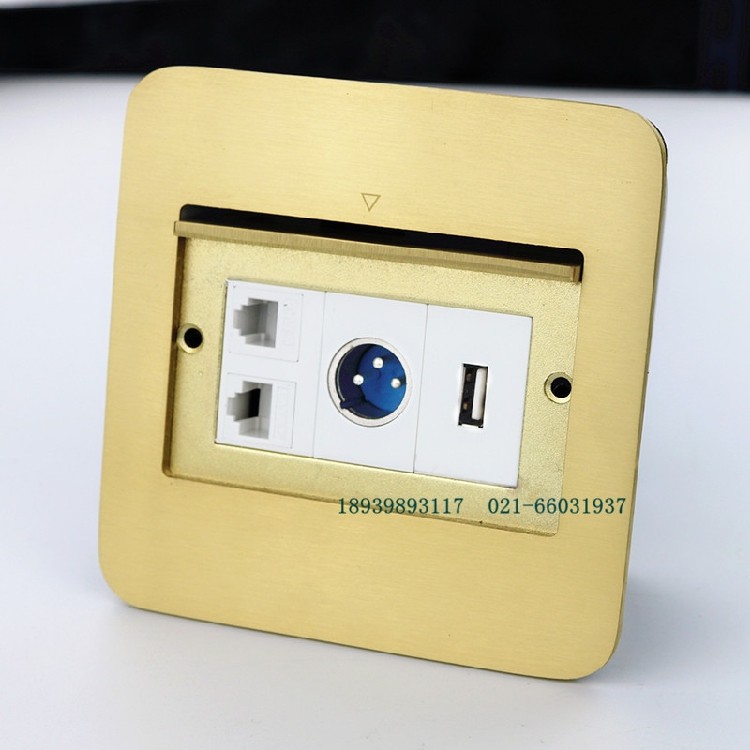 Multimedia Projection Conference Room HDMI Audio VGA Free Welding Straight Plug Internet Phone Full Copper Waterproof Ground Socket