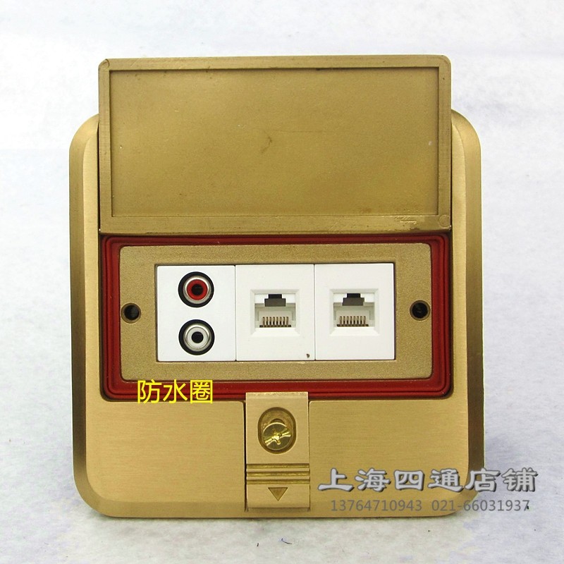 Waterproof ground socket IPX66 Five-hole Internet HDMI audio-video VGA solder-free outdoor open-air socket