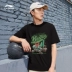 Li Ning áo thun ngắn tay nam mùa hè thời trang giản dị graffiti cotton áo sơ mi văn hóa quốc triều thể thao nửa tay hàng đầu 	áo thun nam body Áo phông ngắn