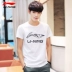 Áo thun ngắn tay Li Ning nữ mùa hè 2022 mới màu trắng cỡ lớn, cotton thấm hút mồ hôi, áo thun thể thao ngắn áo phông nam đẹp Áo phông ngắn